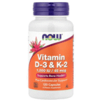 NOW Foods, Vitamine D-3 et K-2, 120 capsules