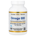 California Gold Nutrition, Huile de poisson ultraconcentrée aux oméga-3 Oméga 800, Sous forme de triglycérides KD-Pür, 90 capsules à enveloppe molle à base de gélatine de poisson (1000 mg pièce)