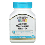 21st Century, Calcium Magnésium Zinc + Vitamine D3, 90 comprimés