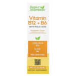 Super Nutrition, Vitamine B12 sous forme de méthylcobalamine avec vitamine B6 et acide folique, Framboise et citron, 30 ml – Image 2